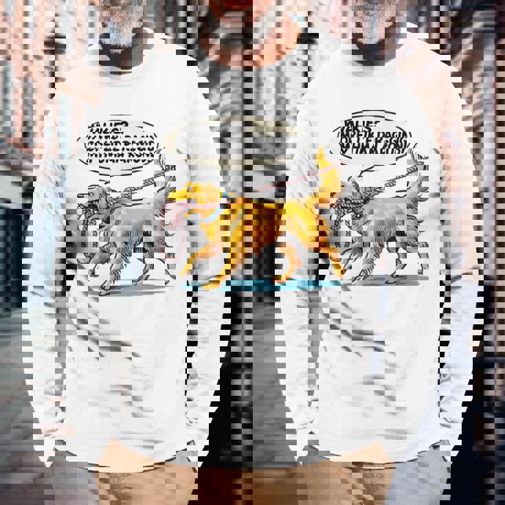 Walkies 犬の散歩 ゴールデンレトリバー 面白い犬好きデザイン 長袖Tシャツ 高齢者への贈り物