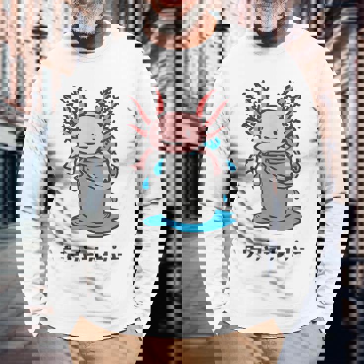 Wooper-Muper メキシカンサラマンダー アフロヘッド かわいい 面白い キッズ 長袖Tシャツ 高齢者への贈り物