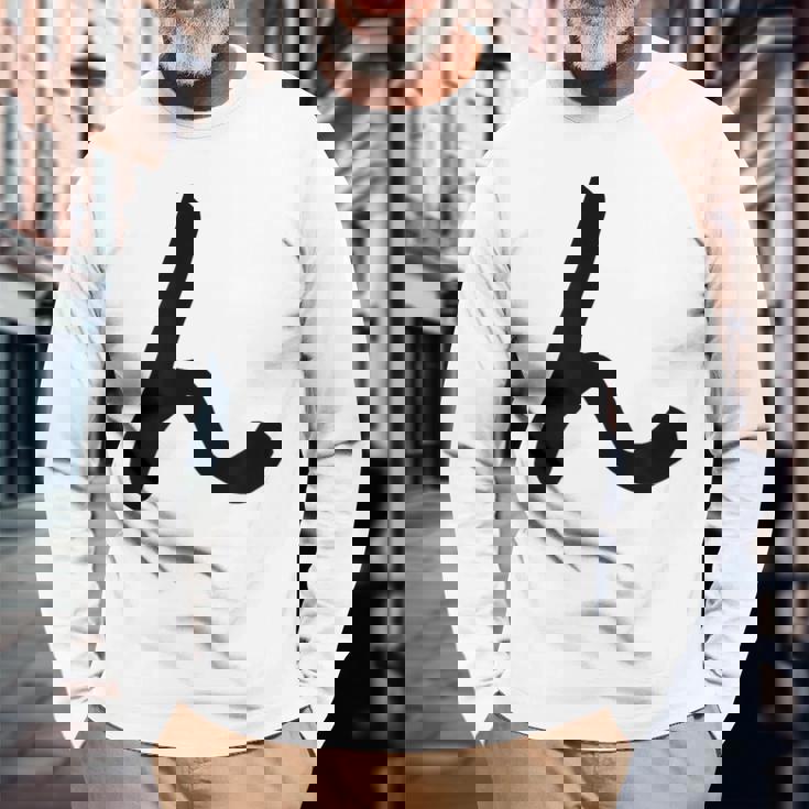 【ん】ひらがな 一文字 可愛い 日本語 面白い おもしろ ネタ 筆文字 平仮名 五十音 文字 かっこいい ウケ狙い 毛筆 長袖Tシャツ 高齢者への贈り物