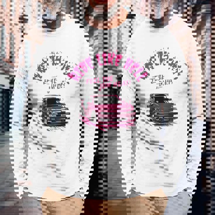 【バックプリント】シルビア 240Sx14 ドリフト ハードチューン 悪魔 死神 骸骨 ドクロ 走り 峠 長袖Tシャツ 高齢者への贈り物