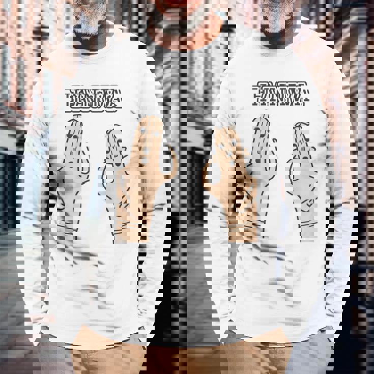 【バックプリント・背中側】ハニワ 埴輪 Haniwa『はろー』【踊る埴輪 男女】歴史土器 シンプル かわいい イラスト 長袖Tシャツ 高齢者への贈り物