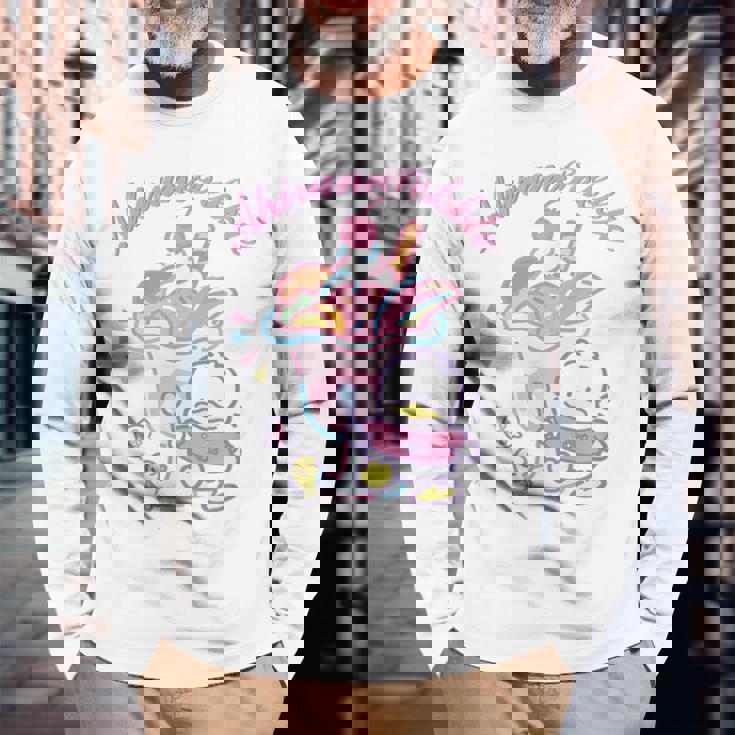 あひるのペックル スイーツpop 長袖Tシャツ 高齢者への贈り物