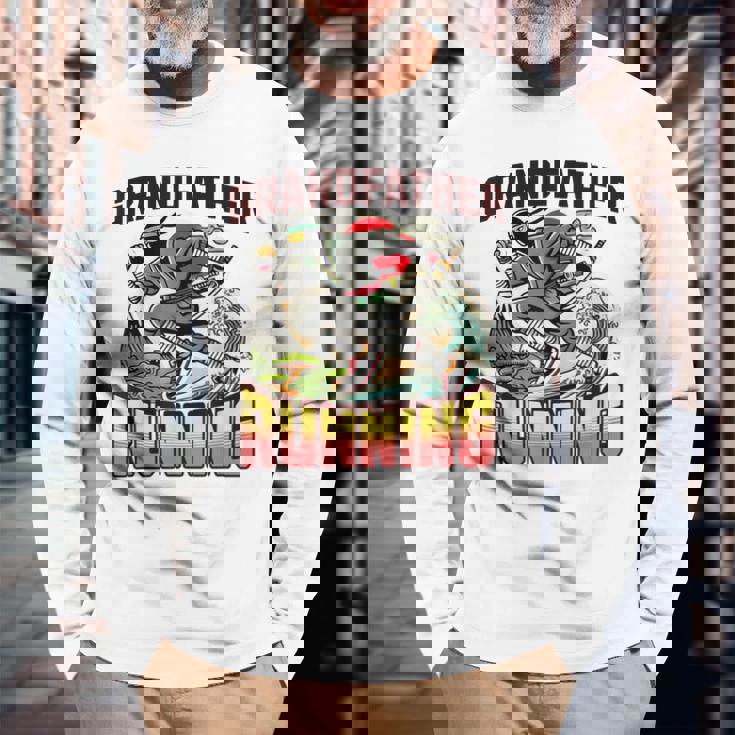 おじいちゃん ランニング ニンジャ メンズ おもしろ 長袖Tシャツ 高齢者への贈り物