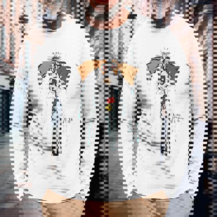 おとぼけわんこ 長袖Tシャツ 高齢者への贈り物