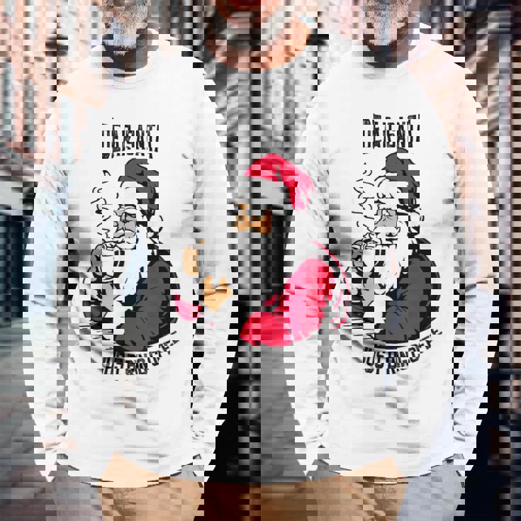 おもしろい親愛なるサンタさん、コーヒーを持ってきてクリスマスクリスマス 長袖Tシャツ 高齢者への贈り物