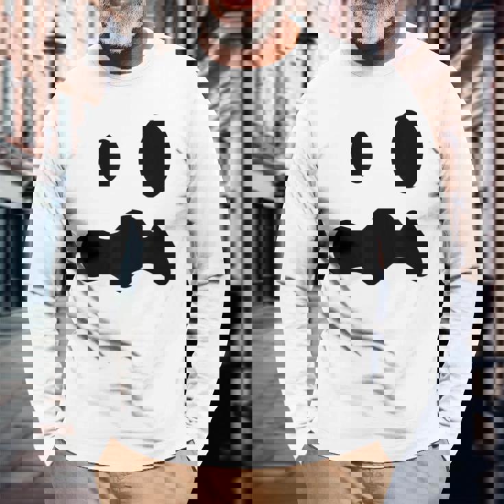 お化けの顔 ハロウィーン 幽霊 おばけ ゆうれい 長袖Tシャツ 高齢者への贈り物