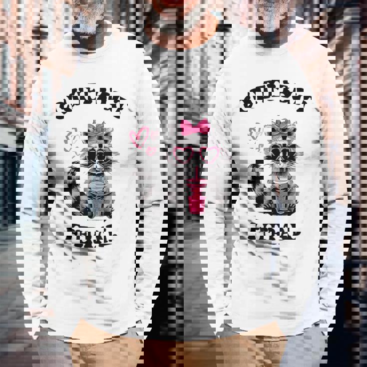 かわいいけれど、野生の面白いラコン。 長袖Tシャツ 高齢者への贈り物