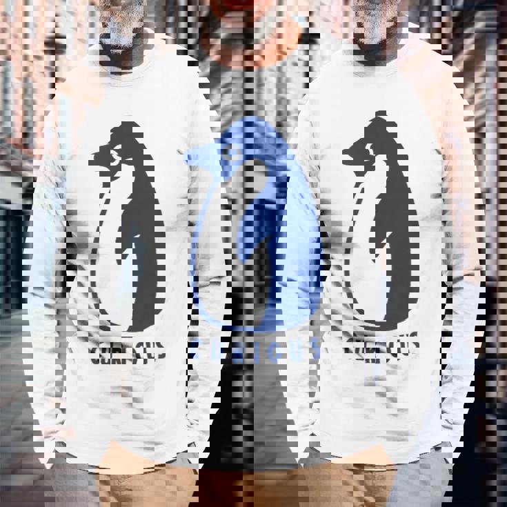 かわいいアデリーペンギン、学習者や探検家のためのミニマルアート。 長袖Tシャツ 高齢者への贈り物