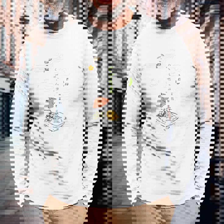 ぐでたま 鶏卵戯画 長袖Tシャツ 高齢者への贈り物