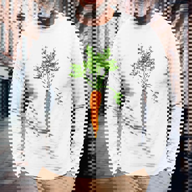 にんじん 園芸 野菜 長袖Tシャツ 高齢者への贈り物