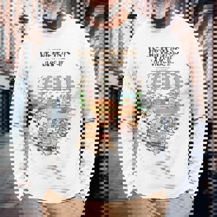 ねこぺん日和 ドーナツ屋さんロゴ付 長袖Tシャツ 高齢者への贈り物