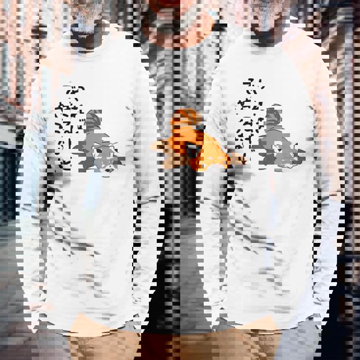 やればできるけどやらない レッサーパンダデザイン 長袖Tシャツ 高齢者への贈り物