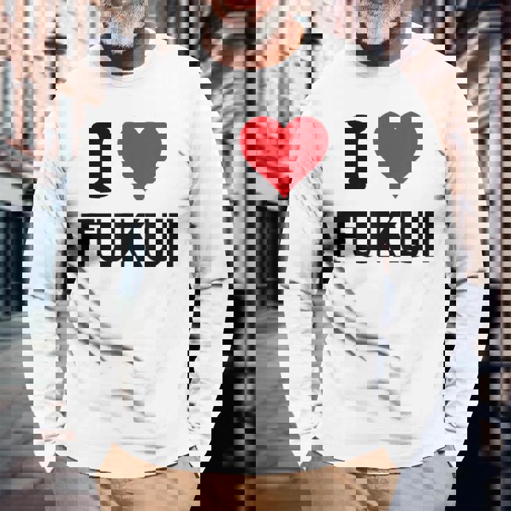 アイハート 福井 日本 愛 日本土産 長袖Tシャツ 高齢者への贈り物