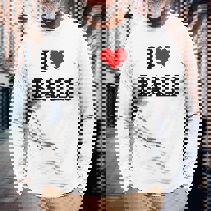 アイラブバリハートバリバケーション 長袖Tシャツ 高齢者への贈り物