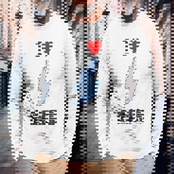 アイラブ・佐渡島（I Love ハート）地図【47都道府県】佐渡ヶ島 ジモtティ 地元愛 お土産 面白 長袖tシャツ 長袖Tシャツ 高齢者への贈り物