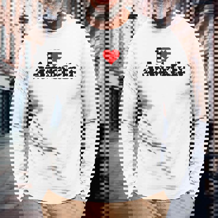 アイ・ラブ・ハート・オーストラリア 長袖Tシャツ 高齢者への贈り物