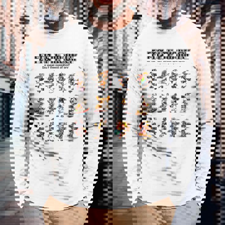 アスリート犬たちの挑戦 – Fetch The Glory 長袖Tシャツ 高齢者への贈り物