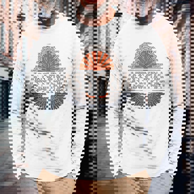 アッシリア メソポタミアの歴史 アッシリア人 長袖Tシャツ 高齢者への贈り物