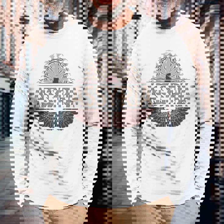 アッシリア 古代アッシリア帝国のシンボル 長袖Tシャツ 高齢者への贈り物