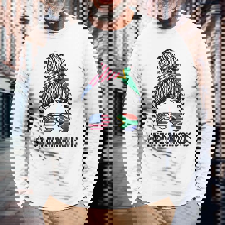 アフリカン・ルーツ・アフリカ 長袖Tシャツ 高齢者への贈り物