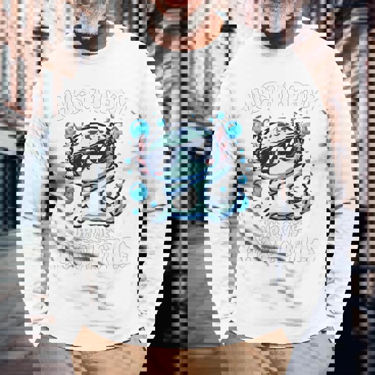 アホロートルを愛するjust A Boy 長袖Tシャツ 高齢者への贈り物