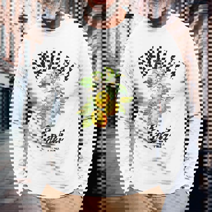 アマルフィ海岸レモン イタリア 長袖Tシャツ 高齢者への贈り物