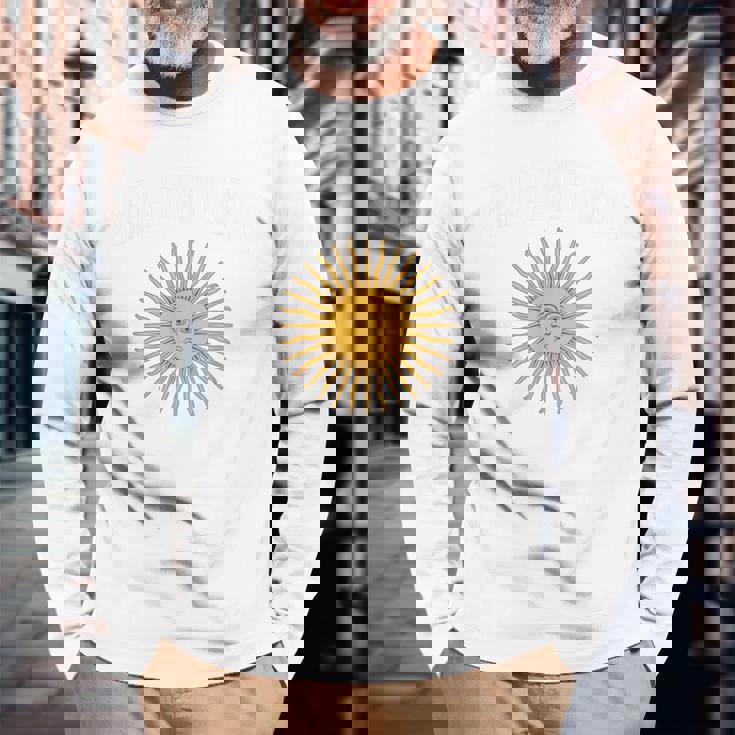 アルゼンチン国旗 アルゼンチン代表チームスタイル 5月の太陽 長袖Tシャツ 高齢者への贈り物