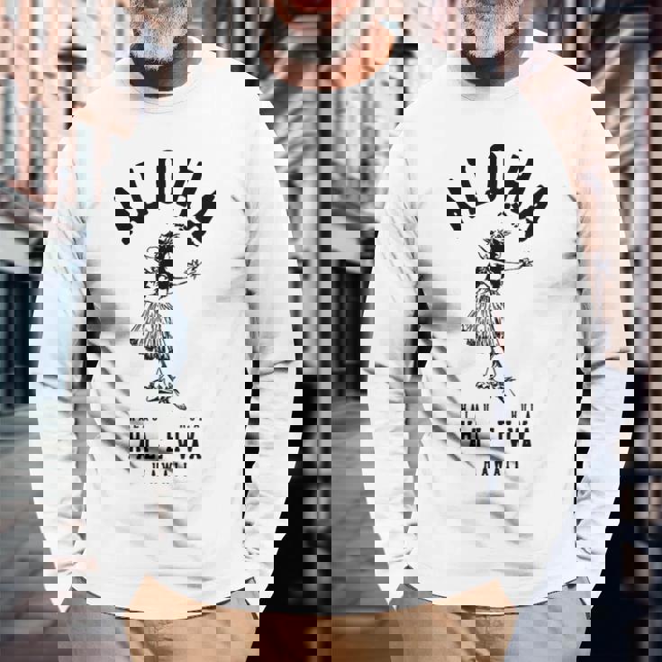 アロハ フラクラブ ハレイワ ハワイ 長袖Tシャツ 高齢者への贈り物