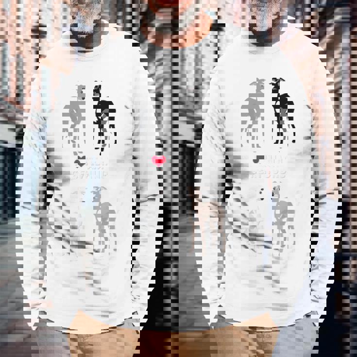 イタリアン・グレイハウンドが大好き 長袖Tシャツ 高齢者への贈り物