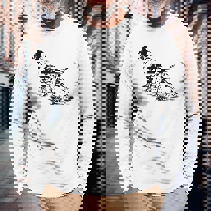 イングリッシュポインタードッグ 長袖Tシャツ 高齢者への贈り物