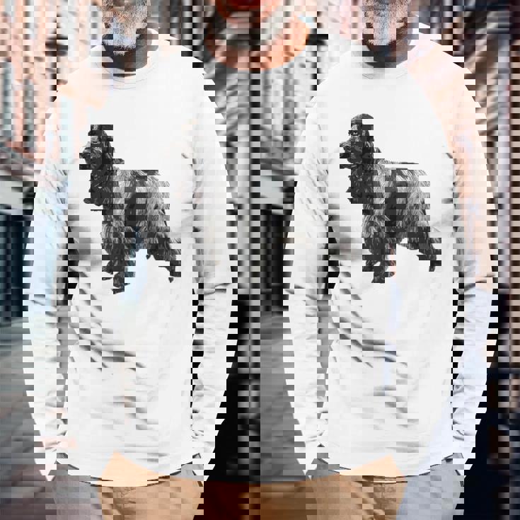 イングリッシュ・コッカー・スパニエル・ブルー・ローン 長袖Tシャツ 高齢者への贈り物