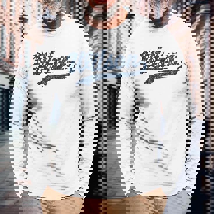 ウィルソン ノースカロライナ Nc ビンテージ スポーツ グラフィック 長袖Tシャツ 高齢者への贈り物