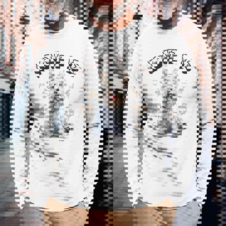 ウェスティ・ウェスト・ハイランド・ホワイト・テリア犬種愛は 長袖Tシャツ 高齢者への贈り物