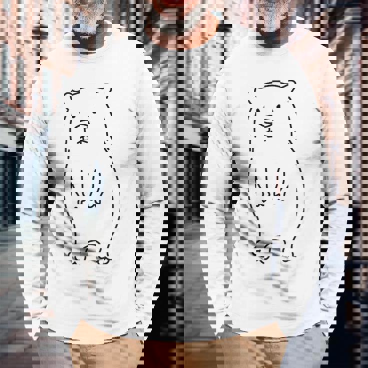 ウォンバット かわいいげっ歯類 森の動物図鑑 長袖Tシャツ 高齢者への贈り物