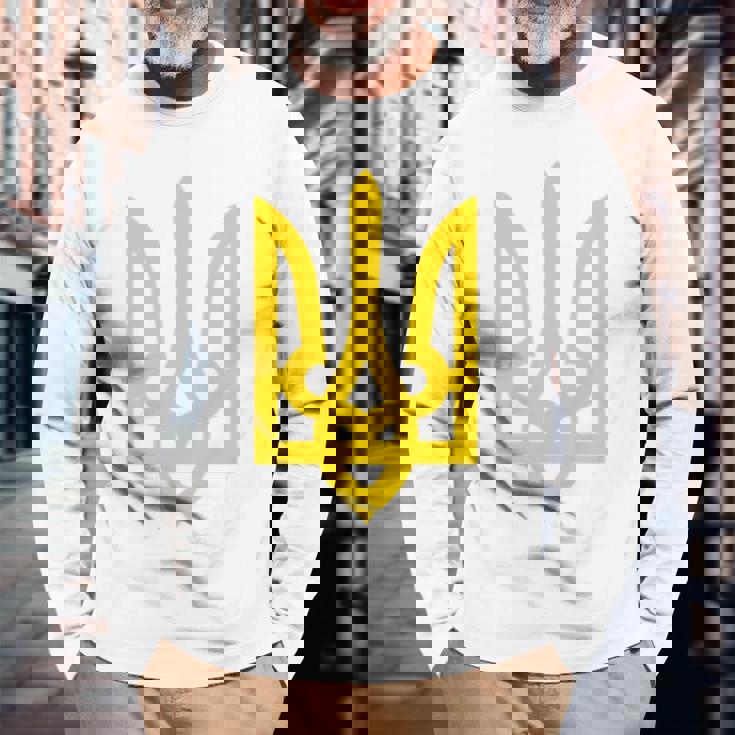 ウクライナ大統領 ヴォロディミル・ゼレンスキー ウクライナ・トライデント 長袖tシャツ 長袖Tシャツ 高齢者への贈り物