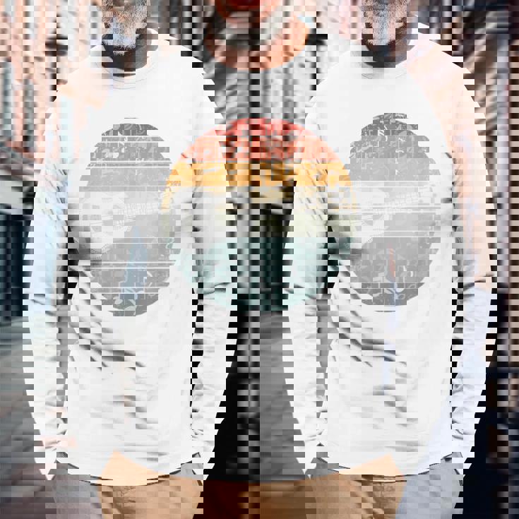 ウクレレ奏者 レトロ ウクレレ奏者 面白いウクレレ音楽 長袖Tシャツ 高齢者への贈り物