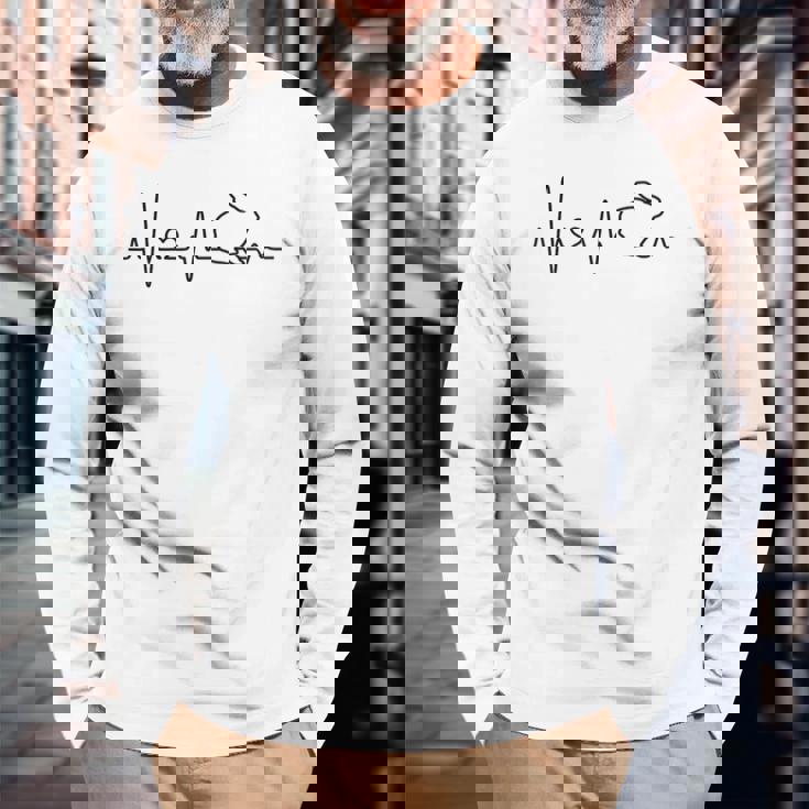 ウサギ ハートビート ウサギ 心拍数 ウサギ ブリーダーウサギ 長袖Tシャツ 高齢者への贈り物