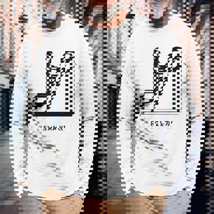 エスカレーター 長袖Tシャツ 高齢者への贈り物