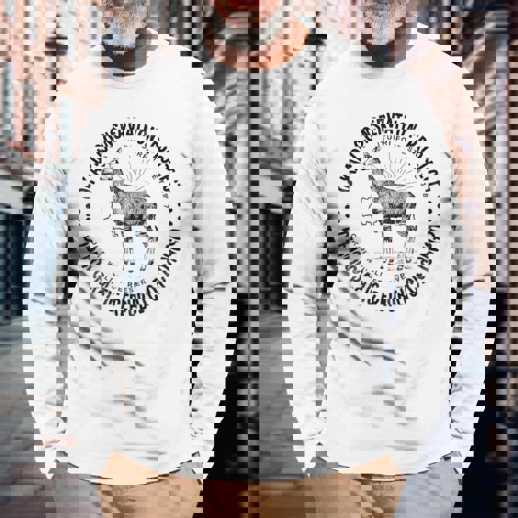 オカピ保護アフリカコンゴ野生動物保護オカピ 長袖Tシャツ 高齢者への贈り物