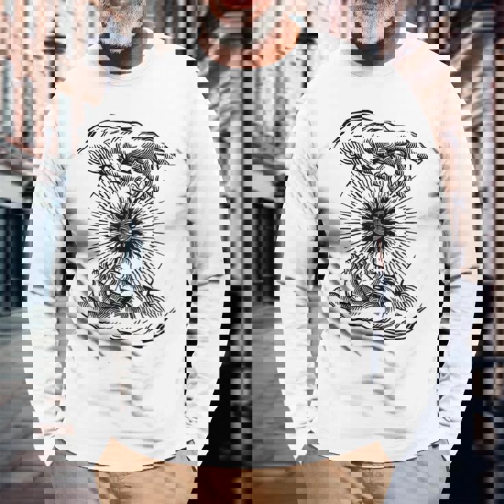 オカルトアイズ As Aboveo Below Witchcraft 異教 ゴシック グランジ 長袖Tシャツ 高齢者への贈り物