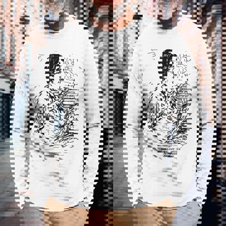 オスカー・ワイルド At Work By オーブリー・ビアズリー 1893 長袖Tシャツ 高齢者への贈り物