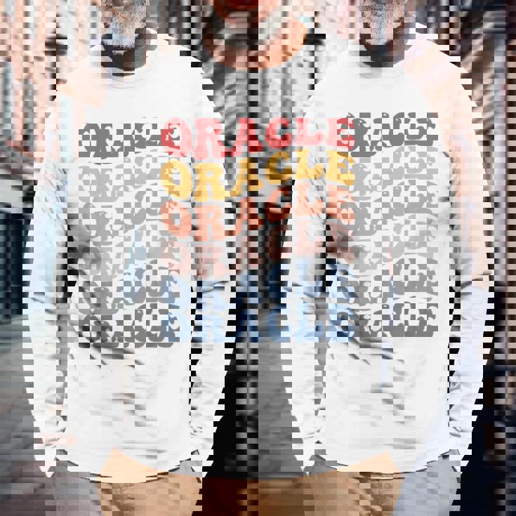 オラクル・グルーヴィー・レトロ 長袖Tシャツ 高齢者への贈り物