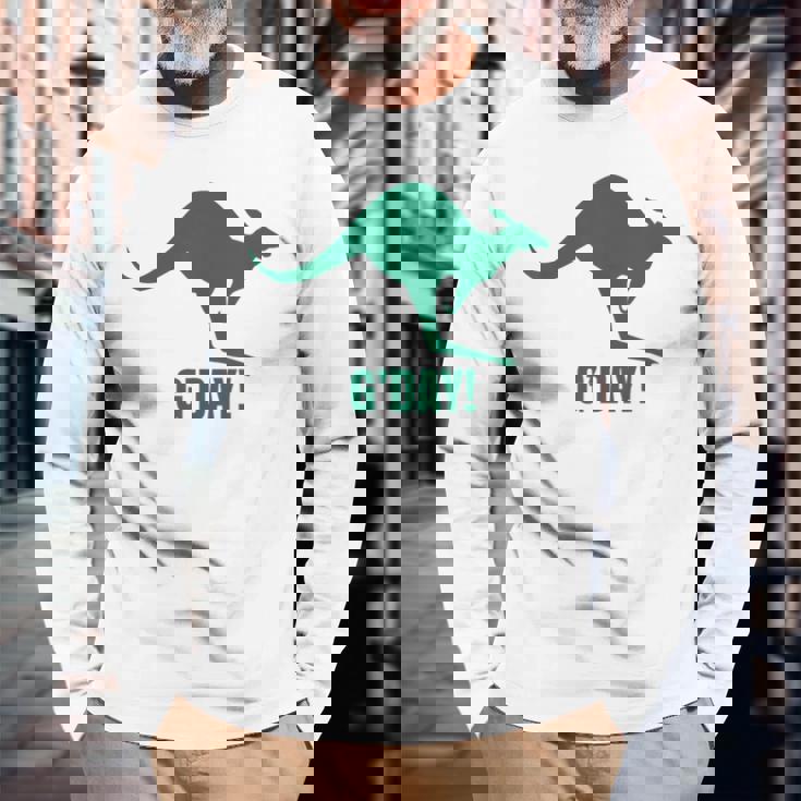 オーストラリア地図 カンガルーtシャツ オーストラリア カンガルー オーストラリア 長袖Tシャツ 高齢者への贈り物