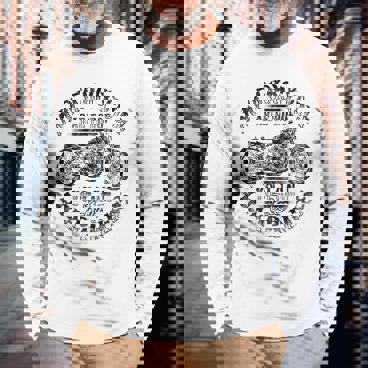 バックプリント オートバイ ファン シンプル バイカー エッジールック グラフィック 長袖Tシャツ 高齢者への贈り物