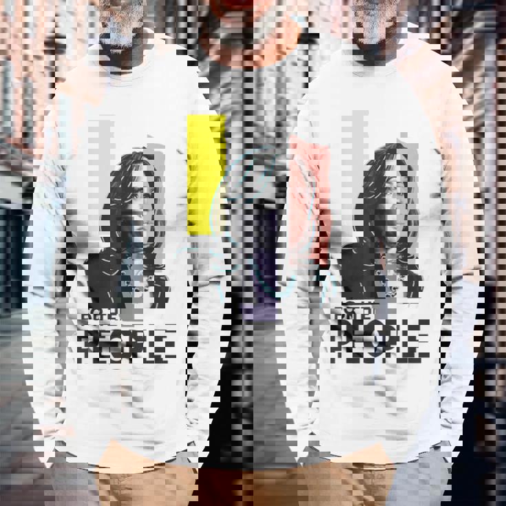 カマラ ハリス フォーピープル2024 選挙総長 長袖Tシャツ 高齢者への贈り物