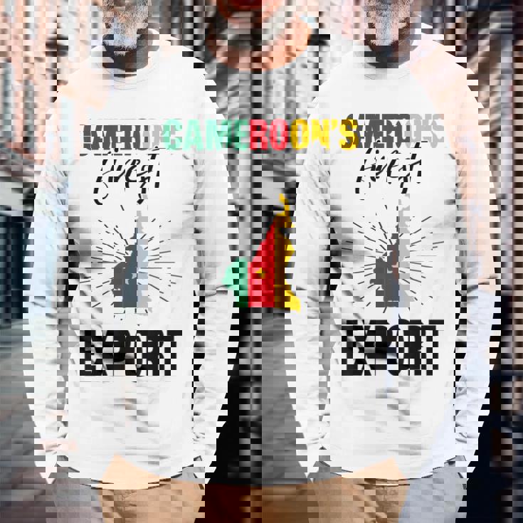 カメルーンの国旗 カメルーン語 長袖Tシャツ 高齢者への贈り物