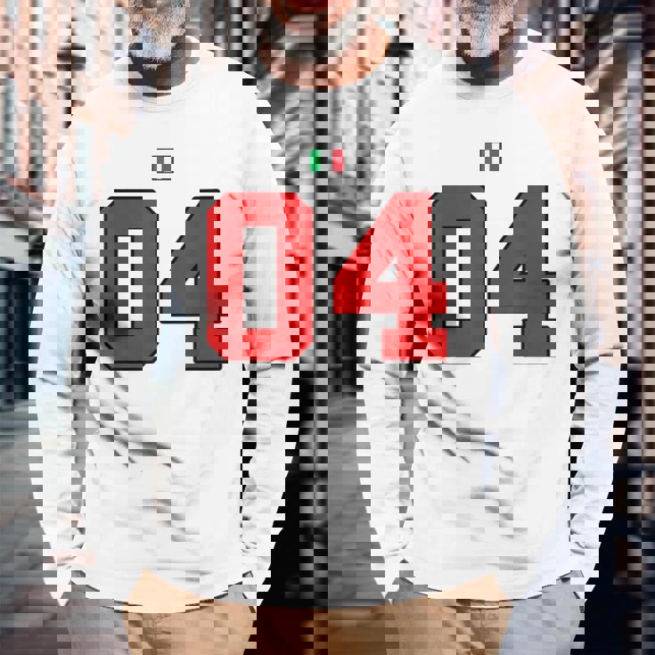 カレッジ 04 ナンバー スタイル ヴィンテージ イタリア国旗 長袖Tシャツ 高齢者への贈り物