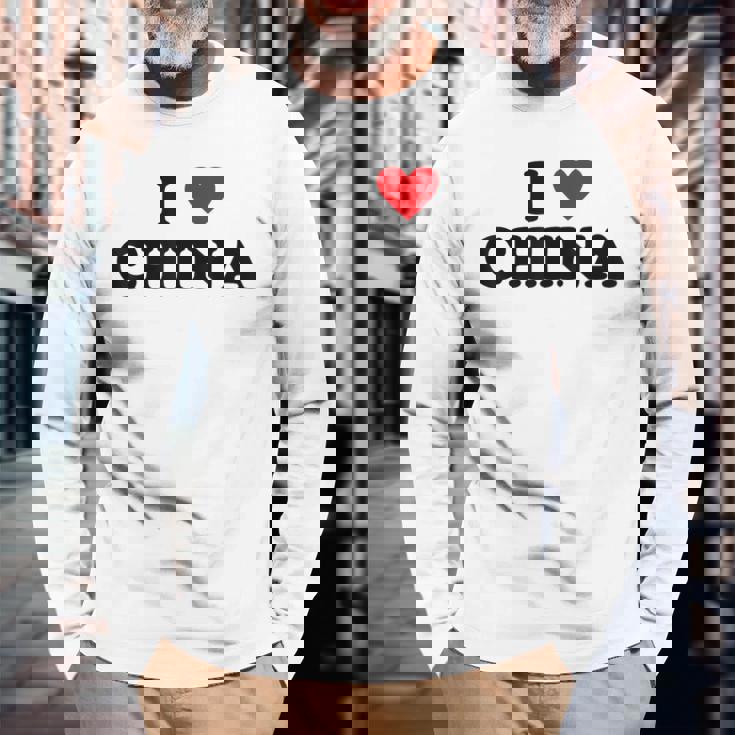 カントリー・ハート・プライド-ファニー・アイ・ラブ・チャイナ 長袖Tシャツ 高齢者への贈り物