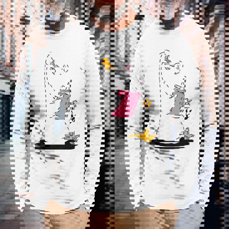 ガチョウ 読書本 ジョーク 面白い アヒル 愚かなしゃれ 読者 ユーモア 長袖Tシャツ 高齢者への贈り物