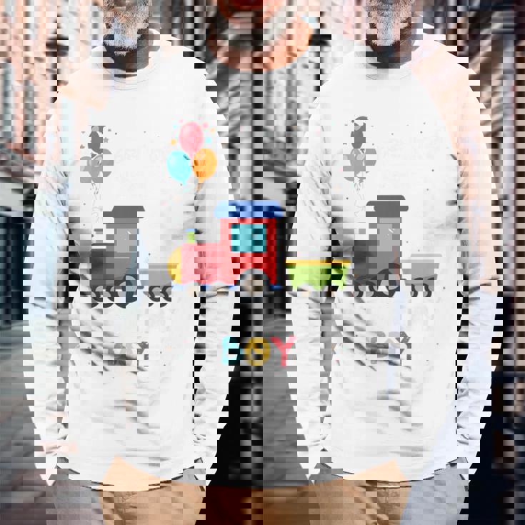 キッズ かっこいいチュー 3歳バースデーボーイ可愛い電車好き 長袖Tシャツ 高齢者への贈り物